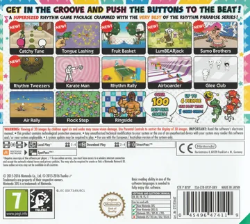 Rhythm Heaven Megamix (Europe) (En,Fr,De,Es,It) box cover back